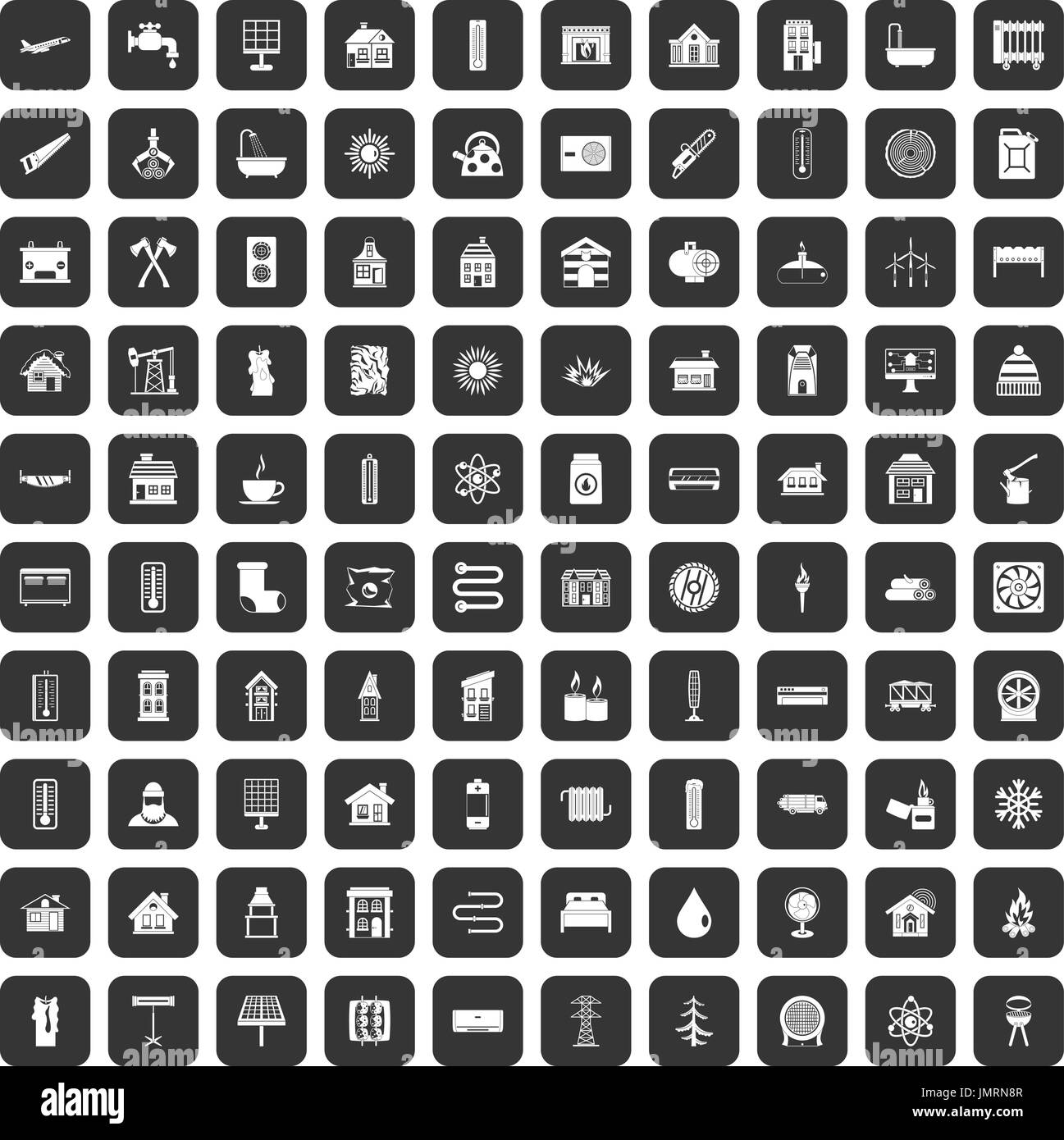 100 heating icons set black Stock Vector Image & Art - Alamy
