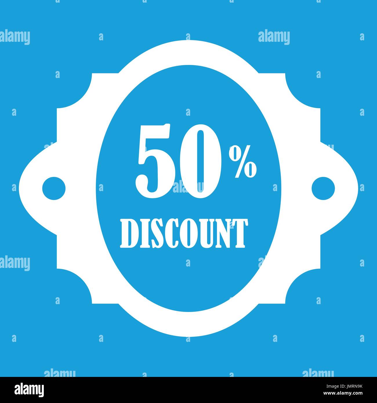 Sale label 50 percent off discount icon white Stock Vector Image & Art