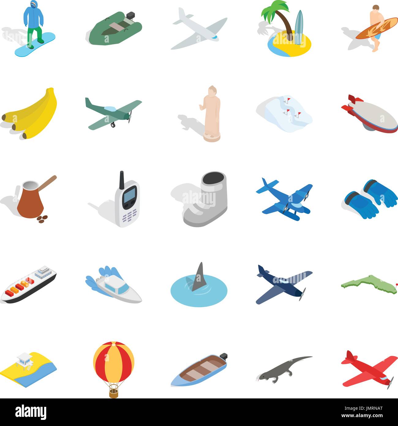 Venture icons set, isometric style Stock Vector