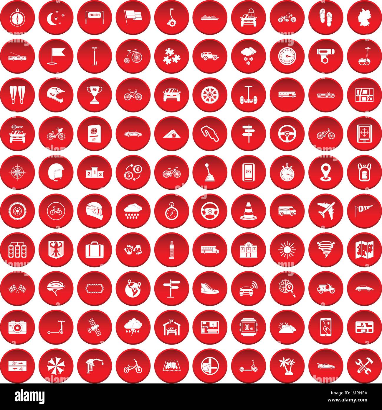 100 ride icons set red Stock Vector Image & Art - Alamy