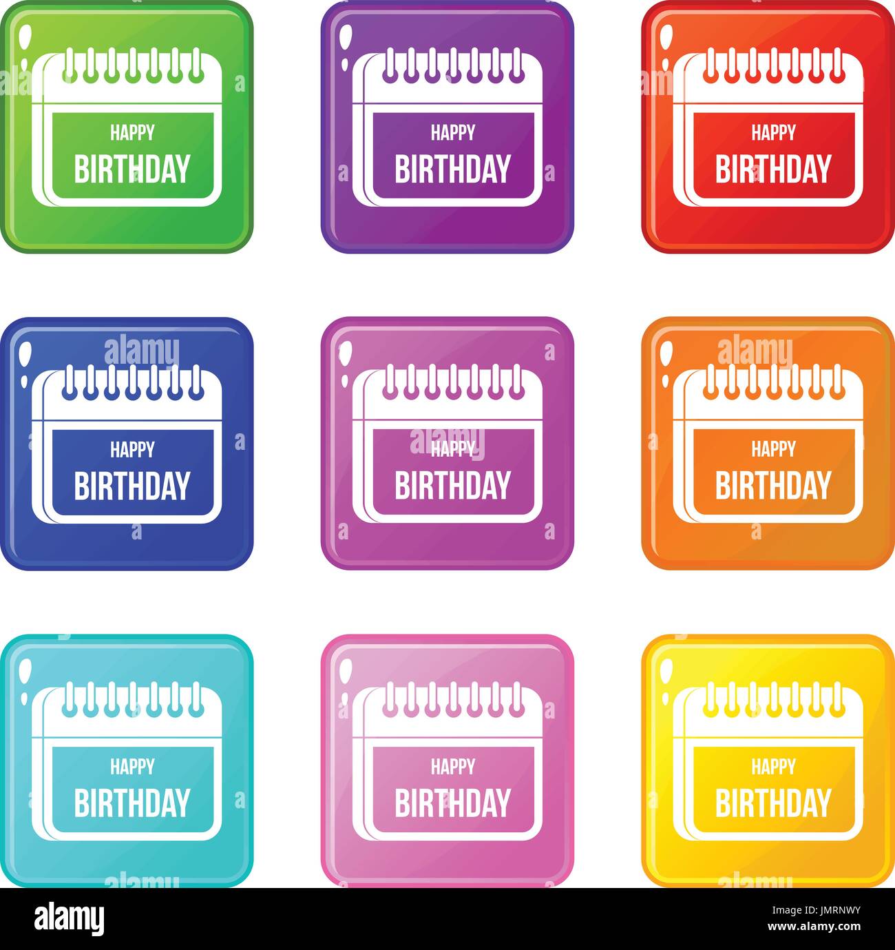 Calendar happy birthday set 9 Stock Vector Image & Art - Alamy