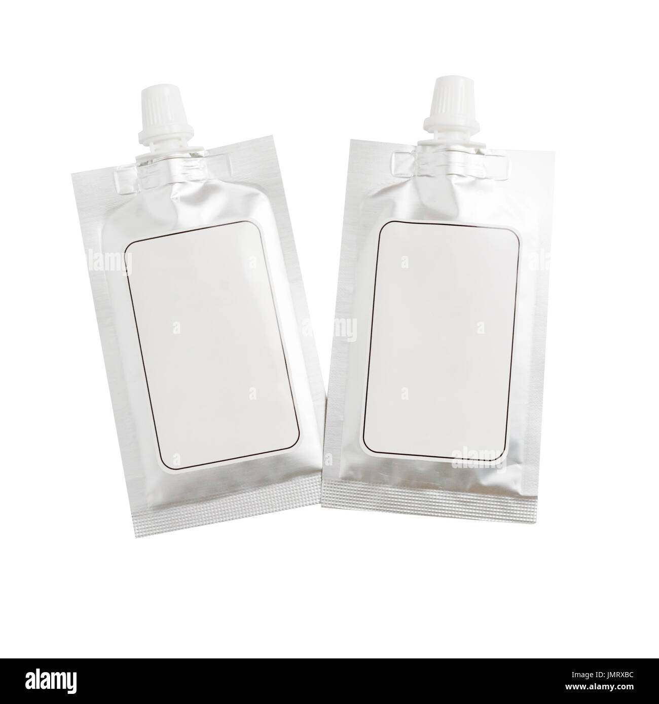Blank spout pouch with cap or doy pack. isolated on white background with clipping path Stock Photo