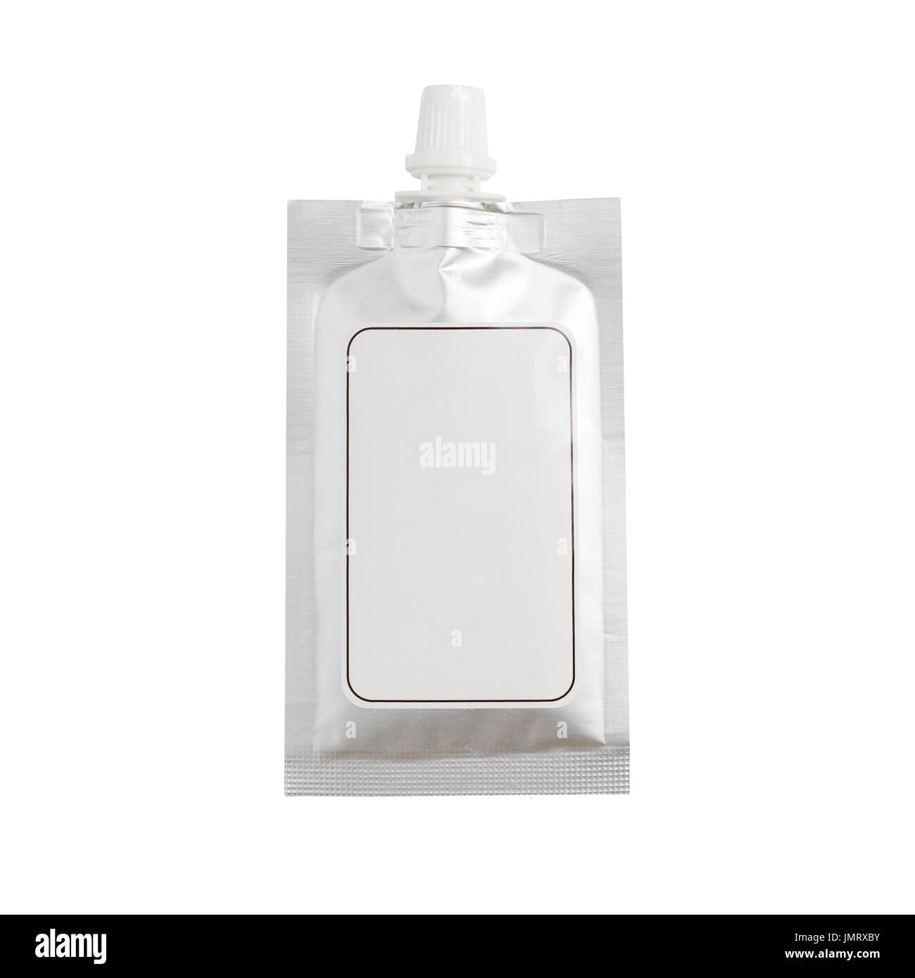 Blank spout pouch with cap or doy pack. isolated on white background with clipping path Stock Photo