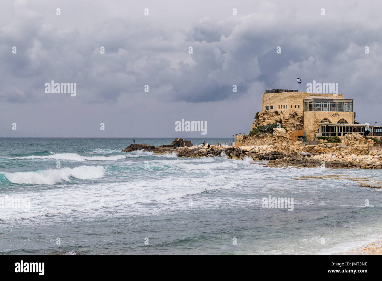 Caesarea Maritima - harbor Stock Photo
