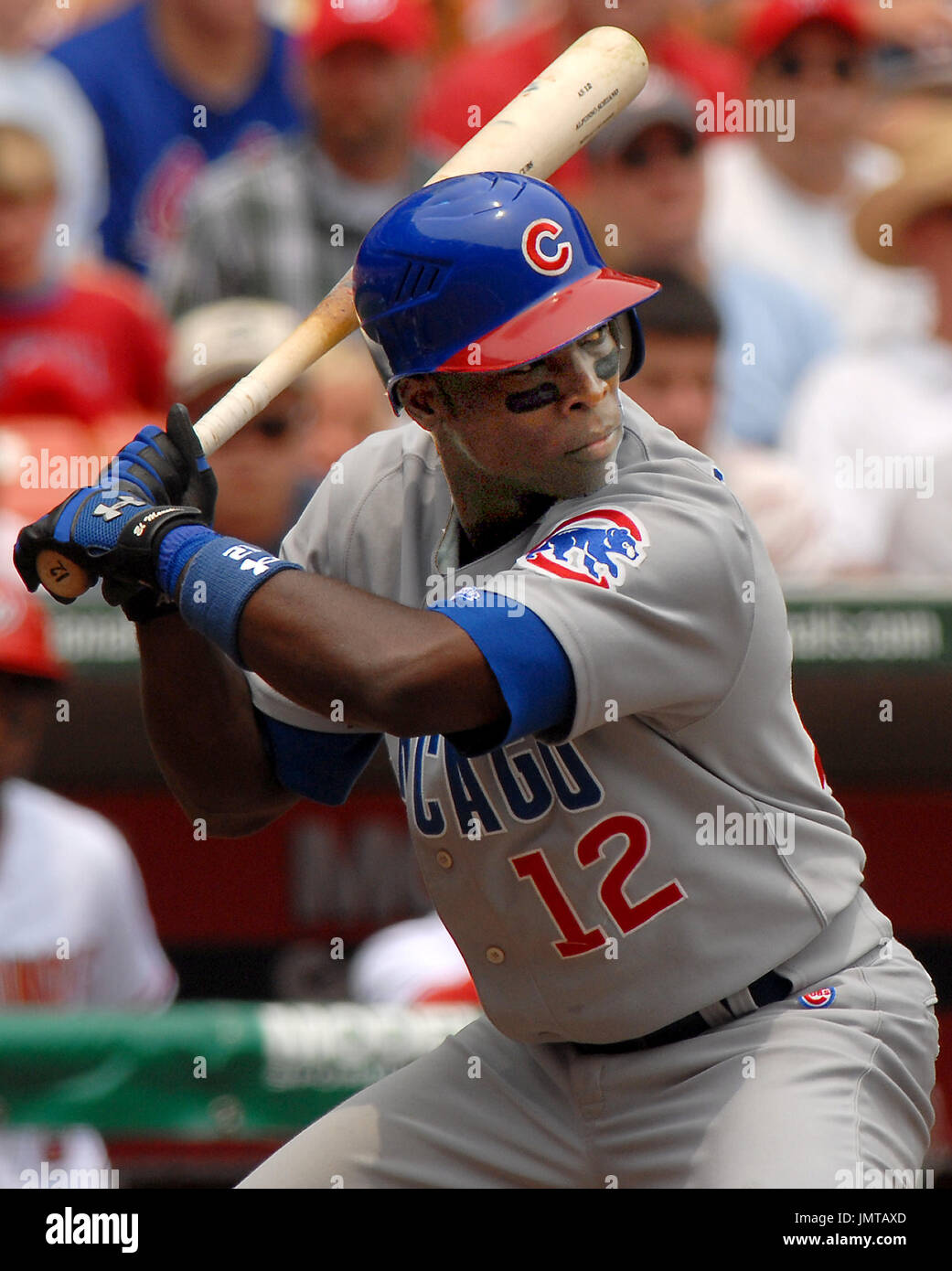 Washington, D.C. - July 4, 2007 -- Chicago Cubs all-star left fielder Alfonso Soriano (12) bats in the third inning against the Washington Nationals at RFK Stadium in Washington, D.C. on Wednesday, July 4, 2007.  The Nationals won the game 6 - 0. Credit: Ron Sachs / CNP Stock Photo