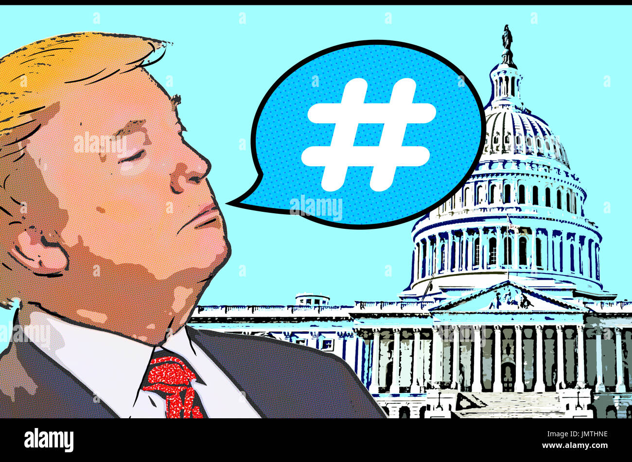 Tweeter in Chief, President Donald Trump Stock Photo
