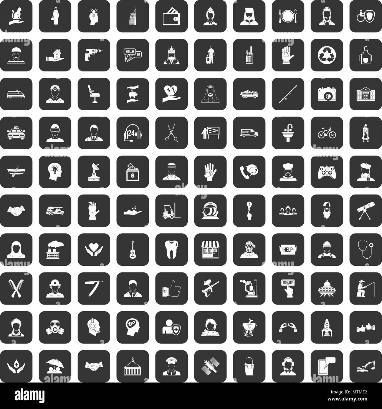 100 human resources icons set black Stock Vector Image & Art - Alamy