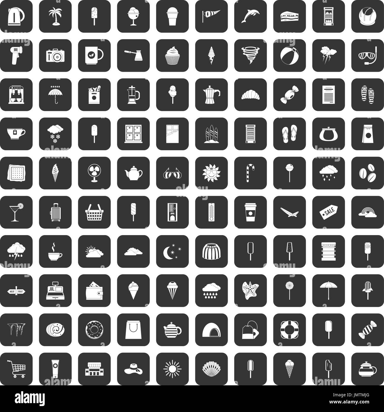 100 ice cream icons set black Stock Vector Image & Art - Alamy