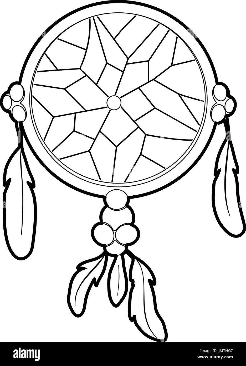 Dream catcher outline vector icon. Thin line black dream catcher