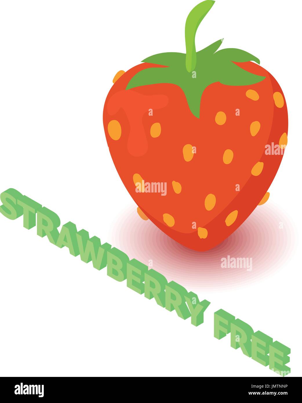 Strawberry allergen free icon, isometric style Stock Vector