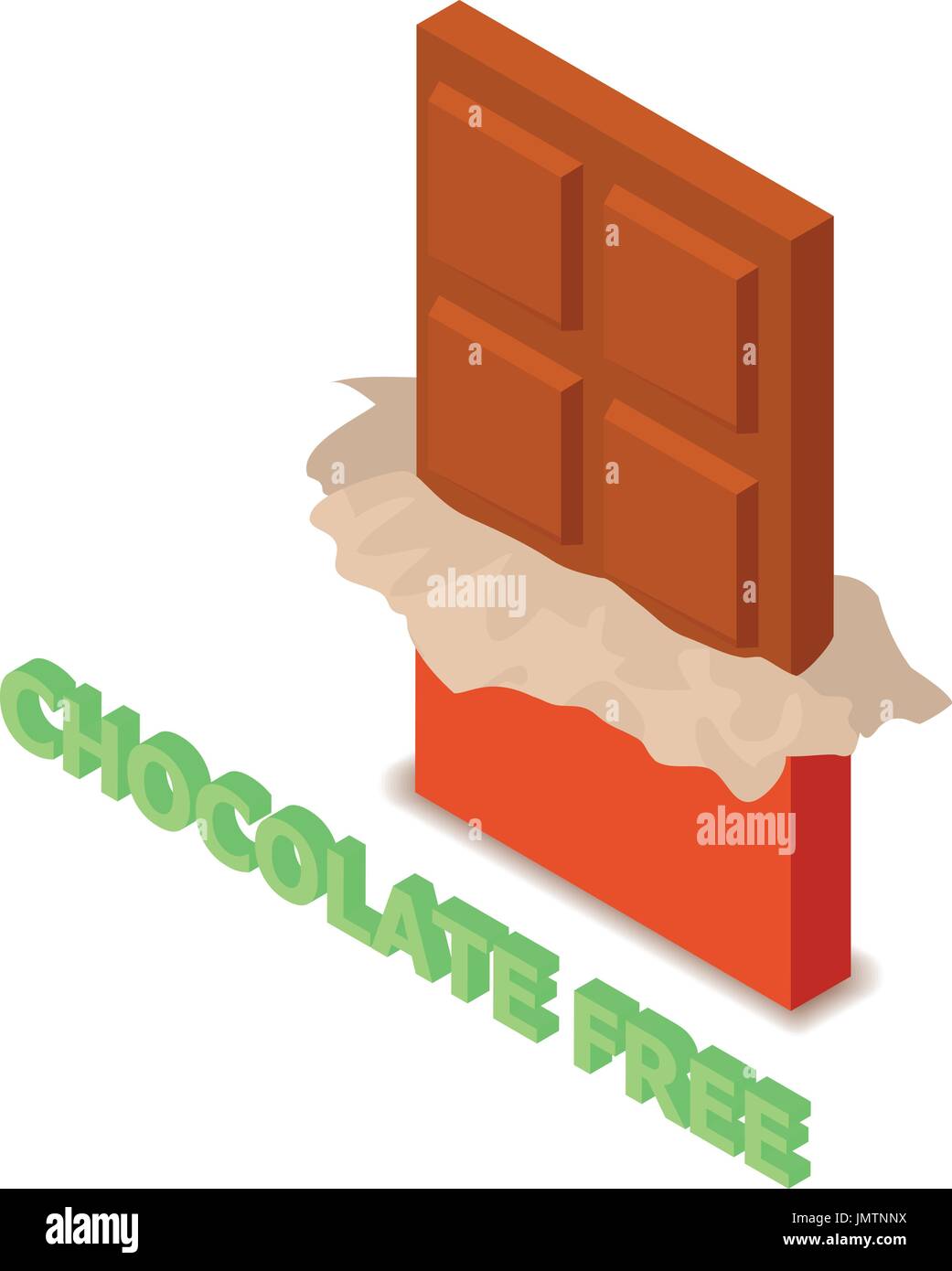 Chocolate allergen free icon, isometric style Stock Vector