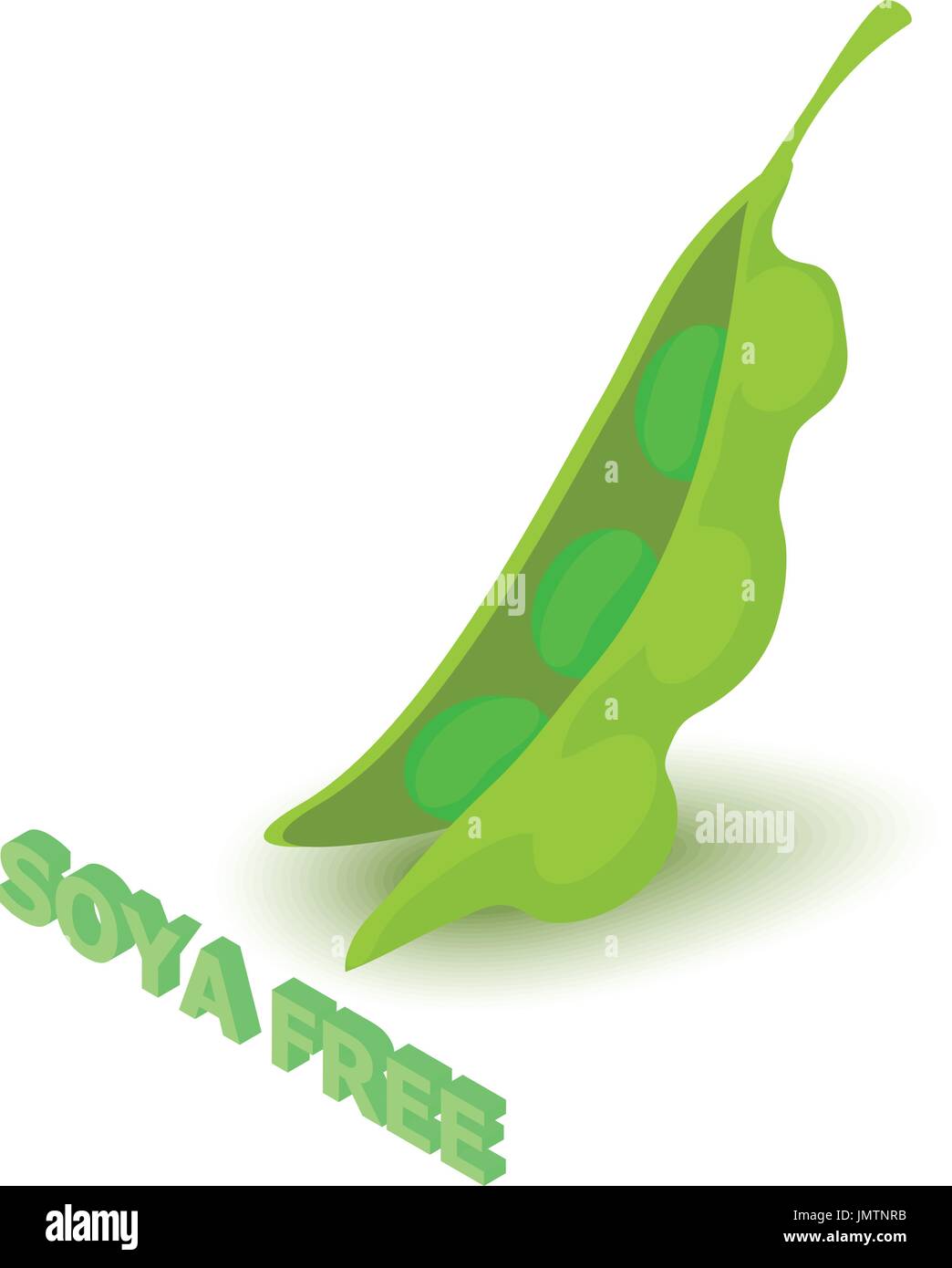 Soya allergen free icon, isometric style Stock Vector