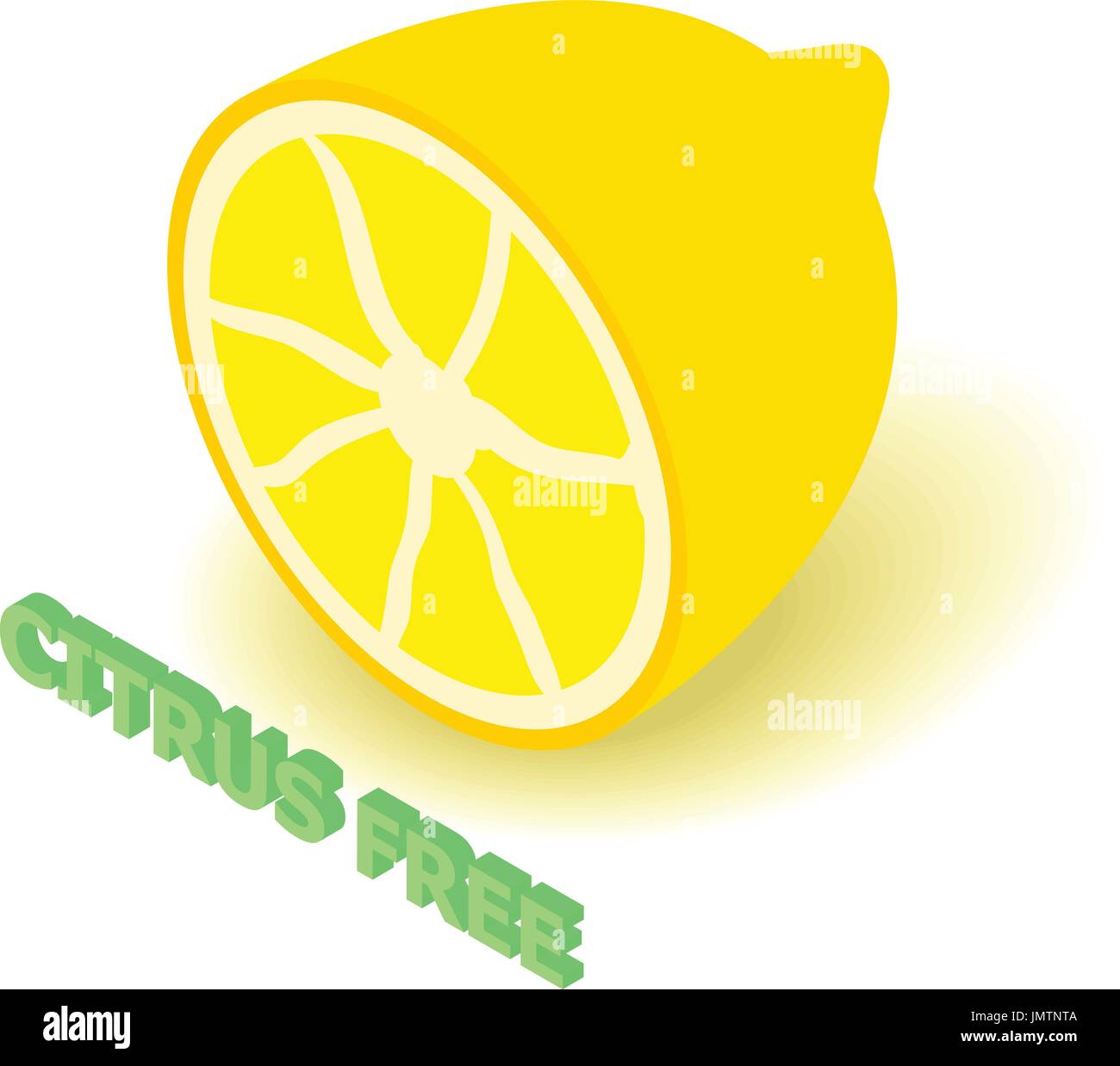 Citrus allergen free icon, isometric style Stock Vector
