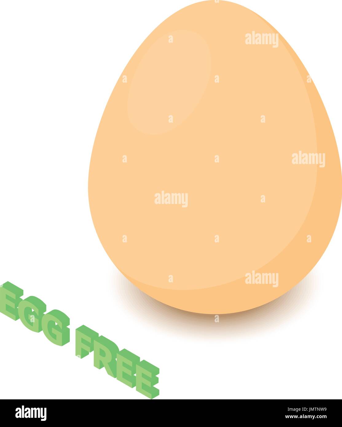 Egg allergen free icon, isometric style Stock Vector