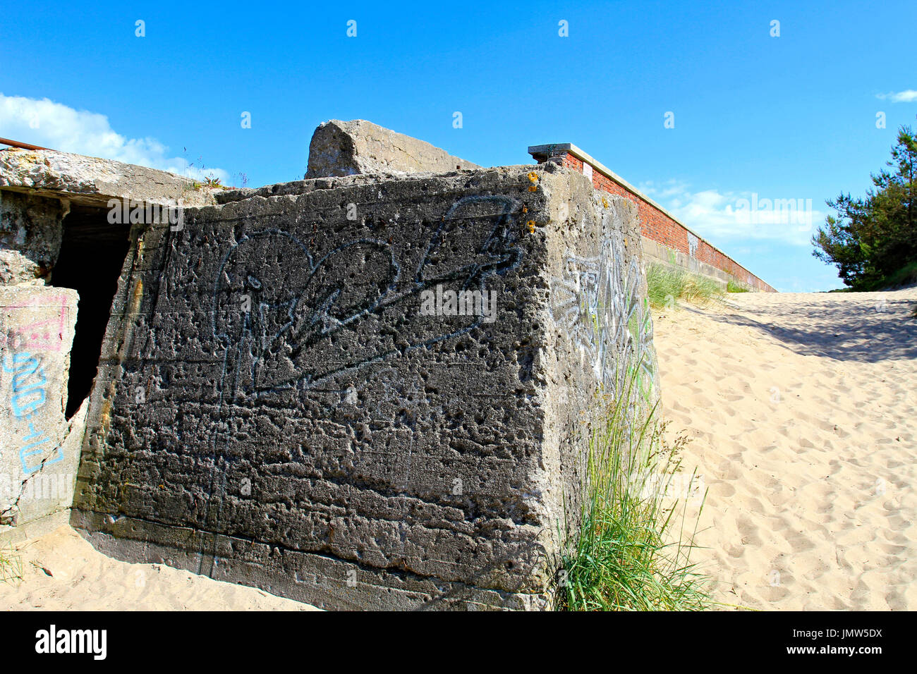Ruins of the fascist architecture at Prora, Ruegen island, Mecklenburg Western Pomerania, Germany, Europe Stock Photo