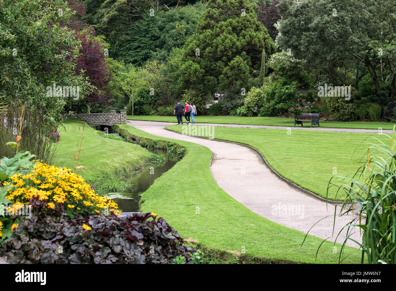 Trenance Gardens in Newquay, Cornwall. Stock Photo