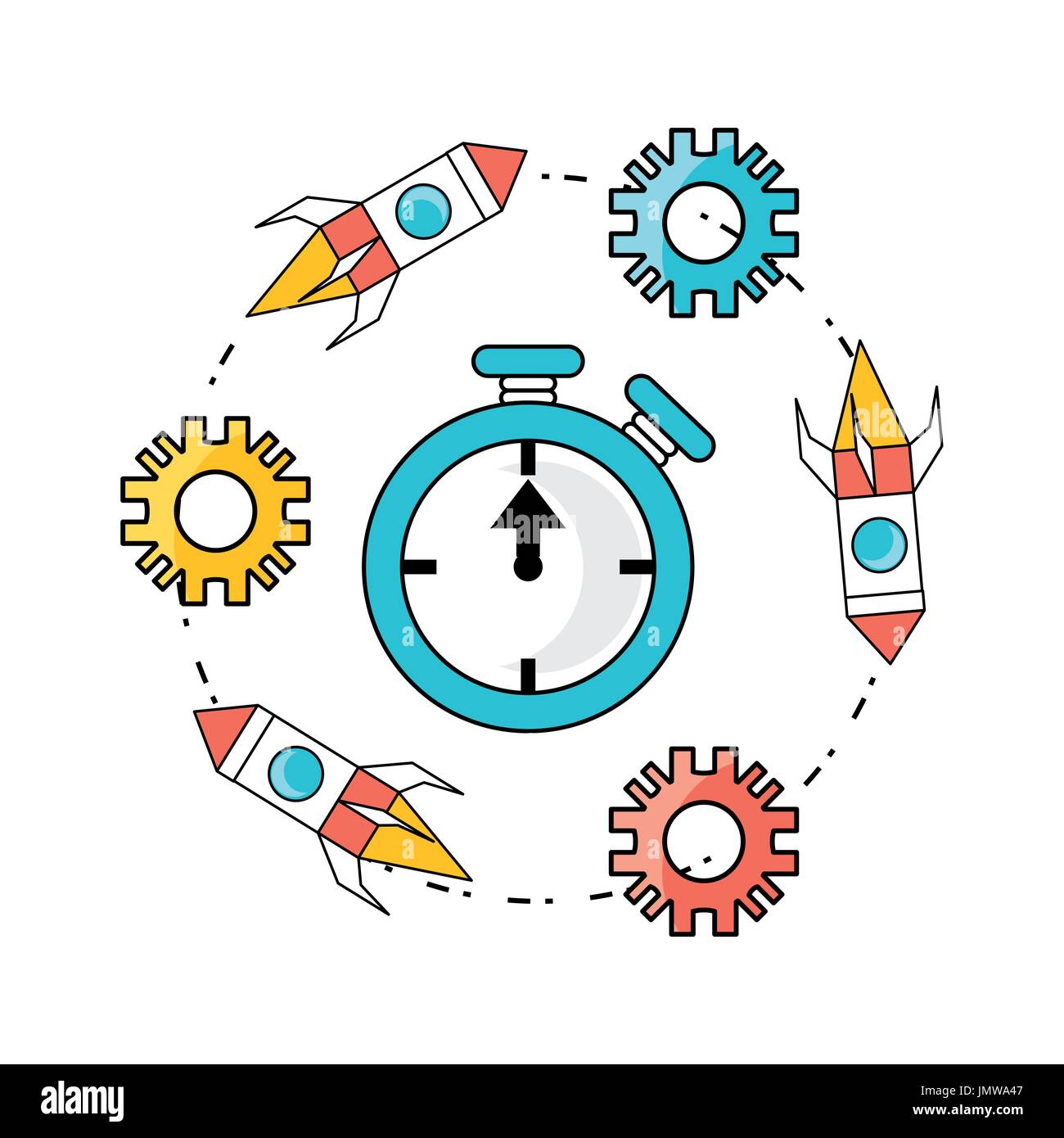 technology data process to teamwork development Stock Vector Image ...