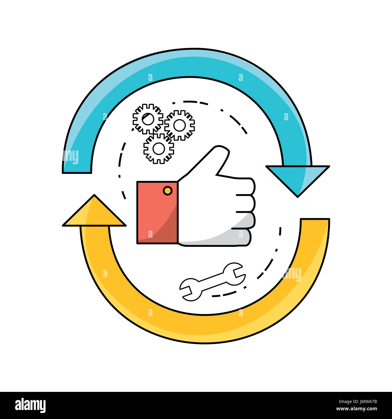 technology data process to teamwork development Stock Vector Image ...