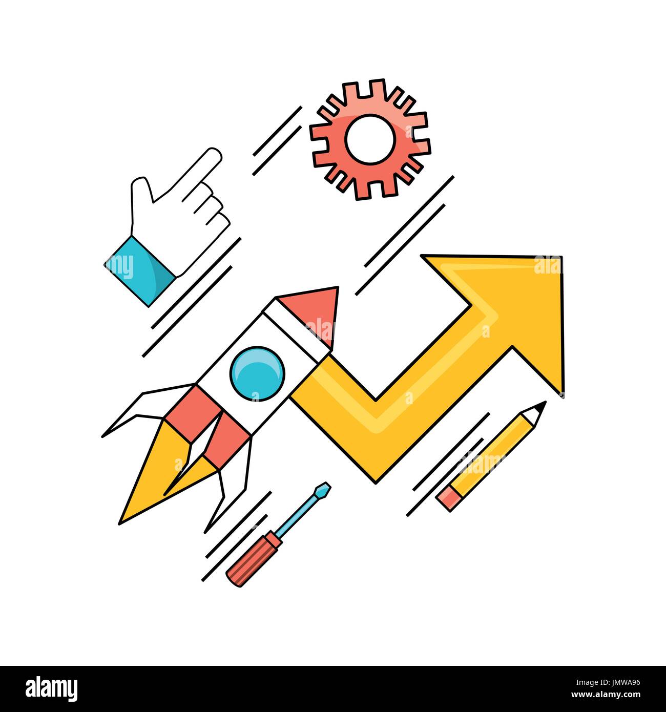 set data process with teamwork development process Stock Vector Image ...