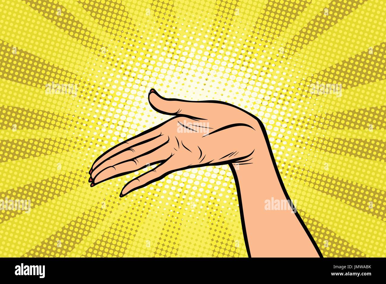 Women open palm hand hold gesture Stock Vector