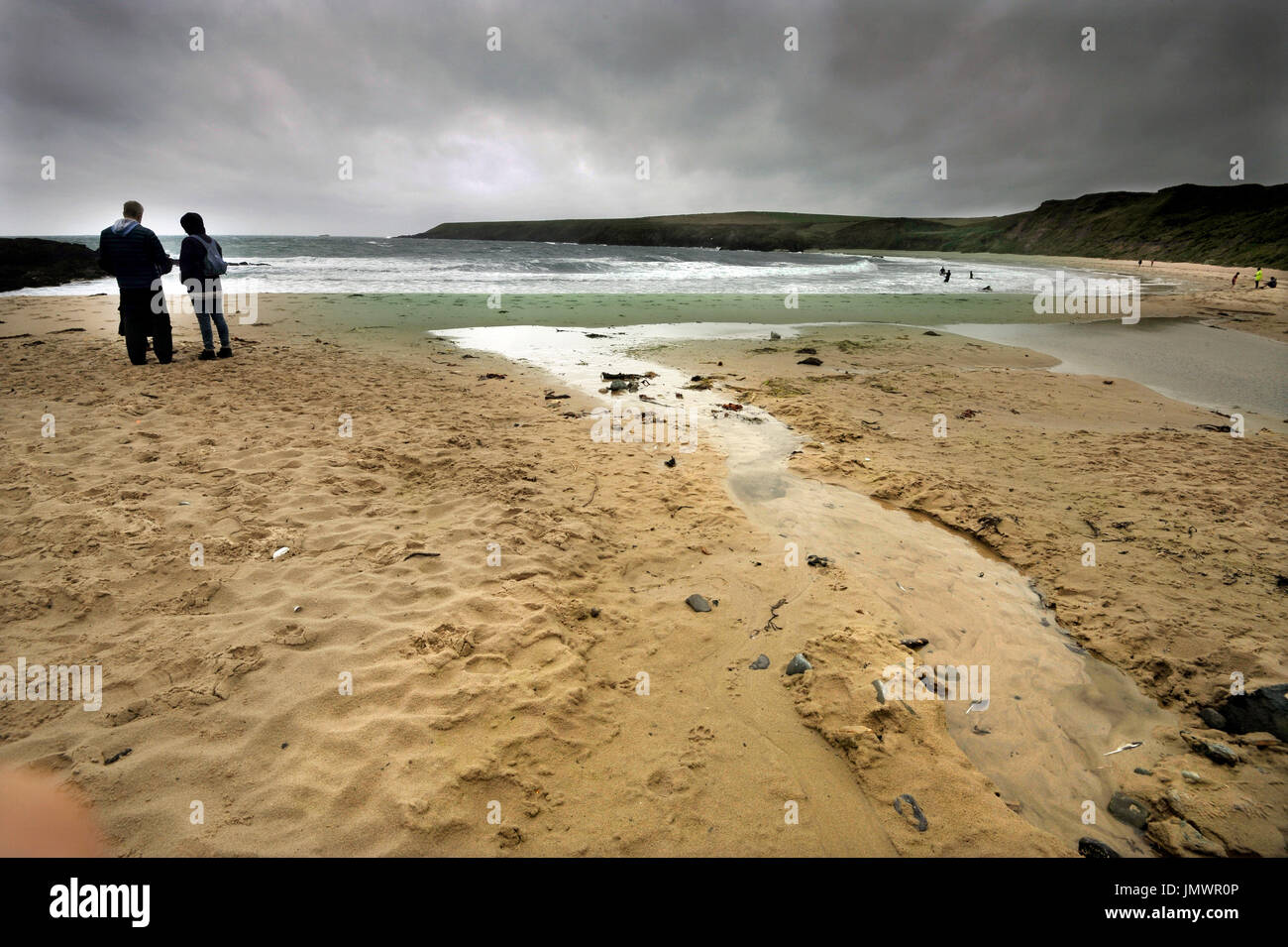 porthor beach  or whistling sands beach gwynedd wales Stock Photo
