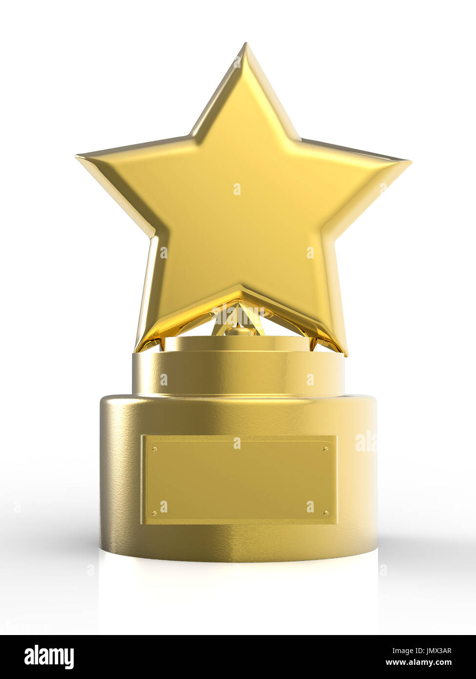 3d rendering gold star trophy on white background Stock Photo - Alamy