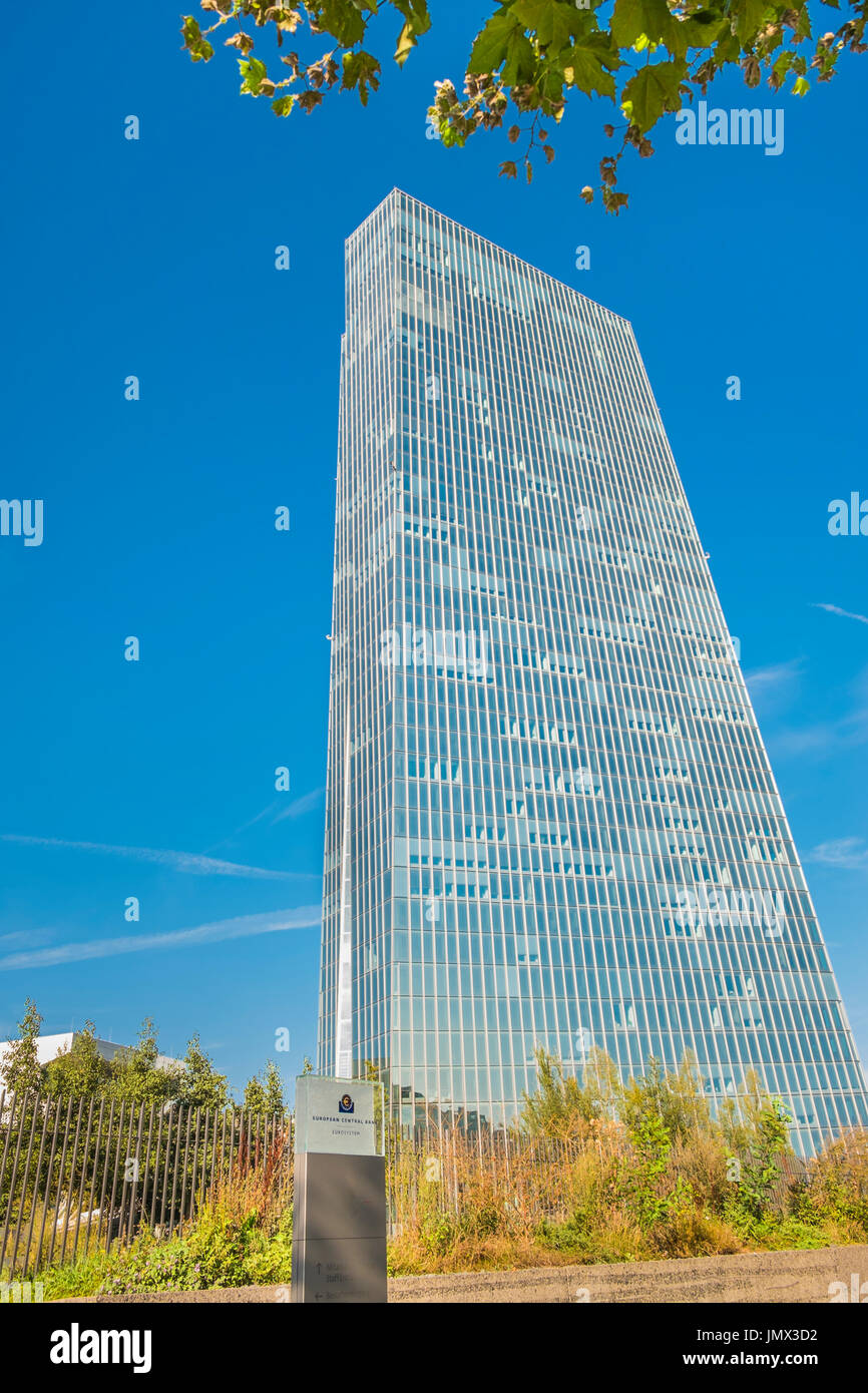 new european central bank headquarters, outside view, frankfurt am main, hesse, germany Stock Photo