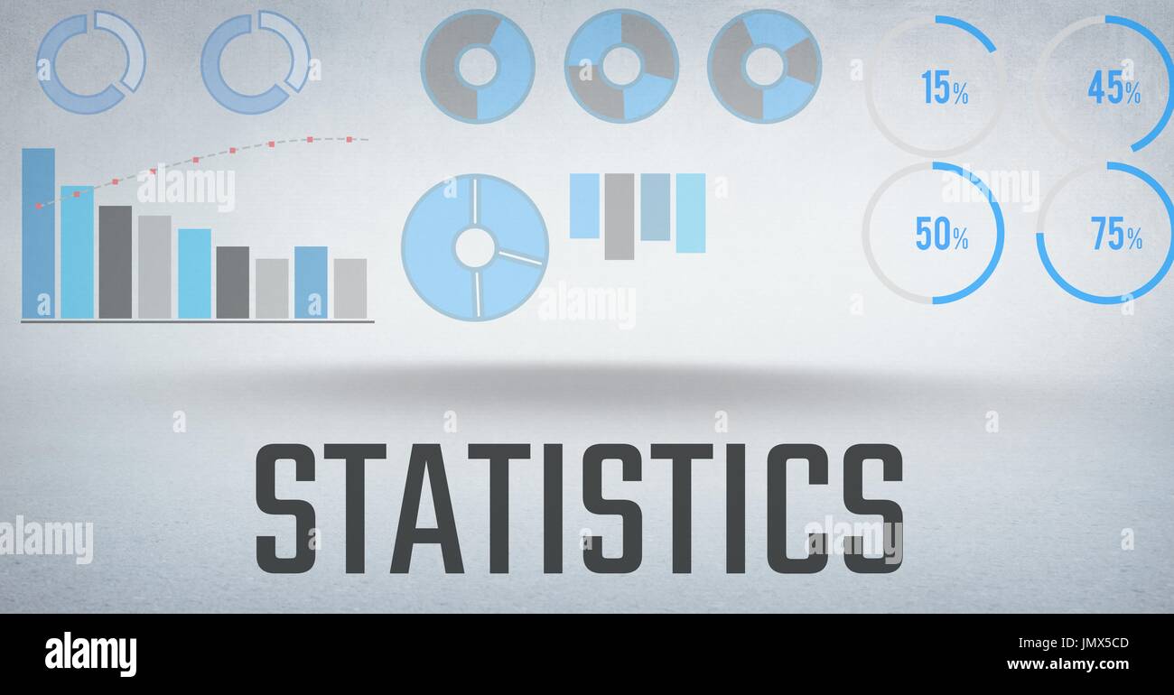 Digital composite of statistics performance charts with bright ...