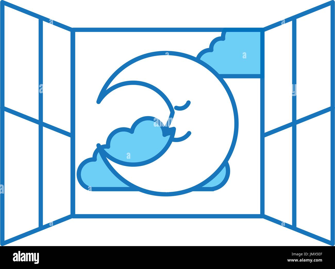 windows bedroom with cute moon Stock Vector Image & Art Alamy