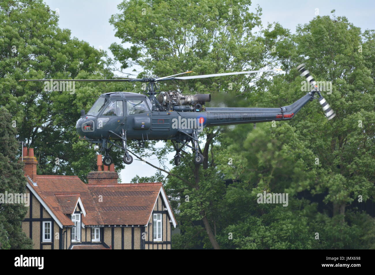 westland wasp navy helicopter at shuttleworth fly navy airshow Stock Photo