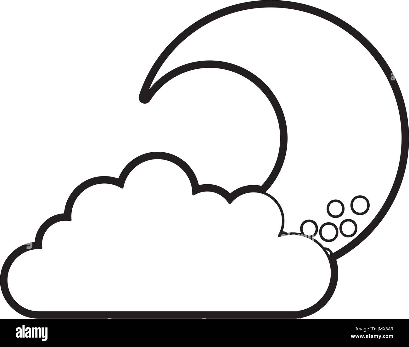 cute moon with cloud Stock Vector Image & Art - Alamy