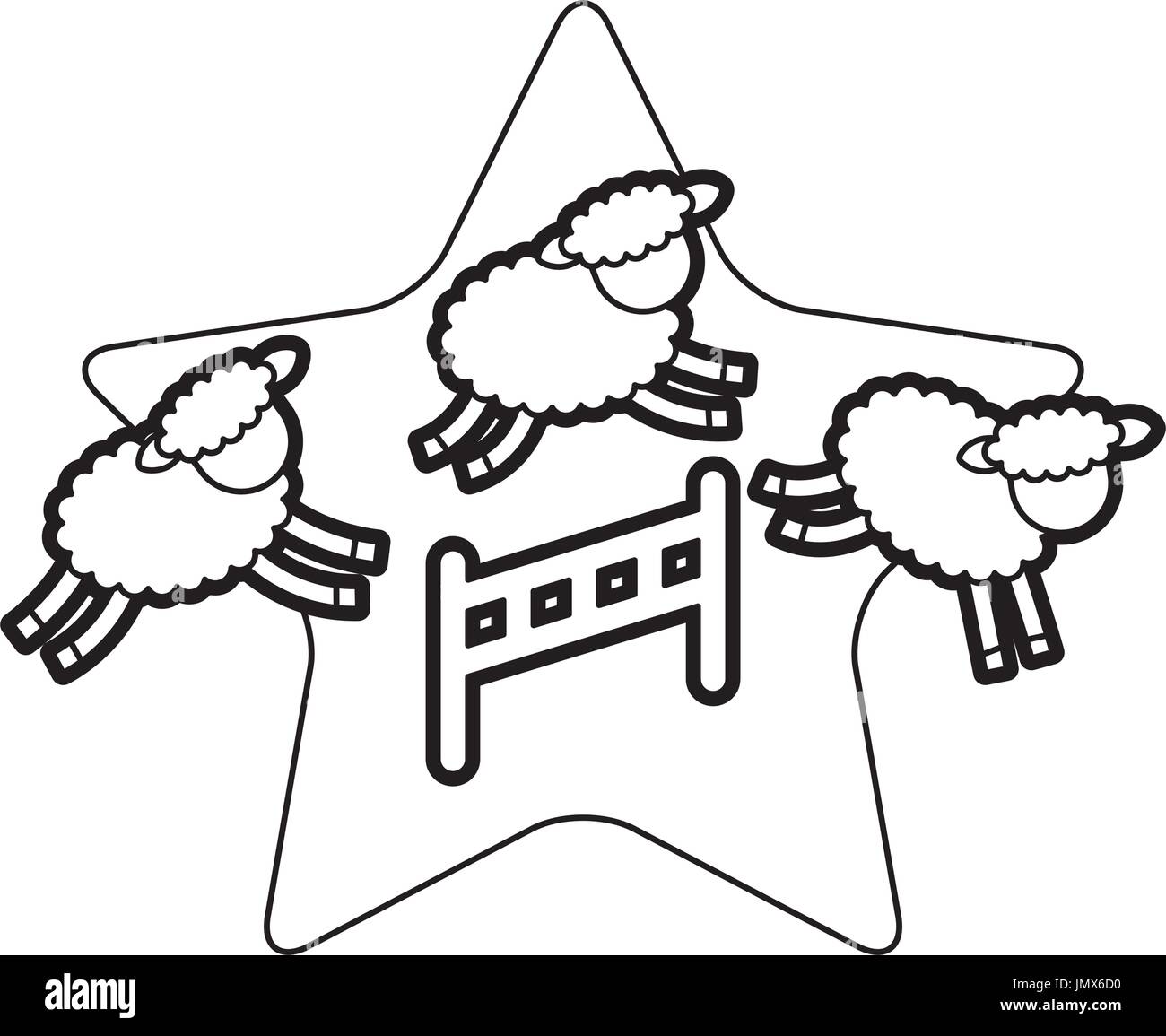 Cute lambs jumping the fence Stock Vector Image & Art - Alamy