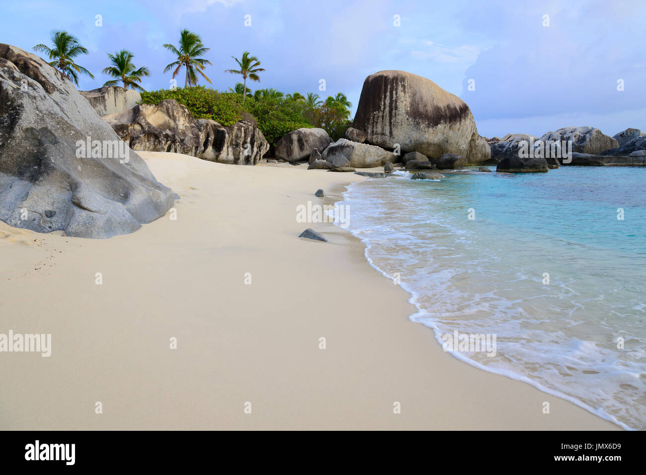 Spring Bay with boulder by The Baths, The Baths, Spring Bay, Virgin Gorda Island, British Virgin Islands, Caribbean Sea Stock Photo