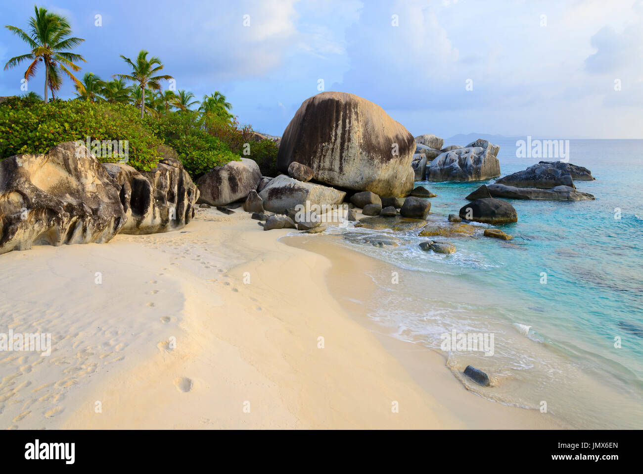 Spring Bay with boulder by The Baths, The Baths, Spring Bay, Virgin Gorda Island, British Virgin Islands, Caribbean Sea Stock Photo