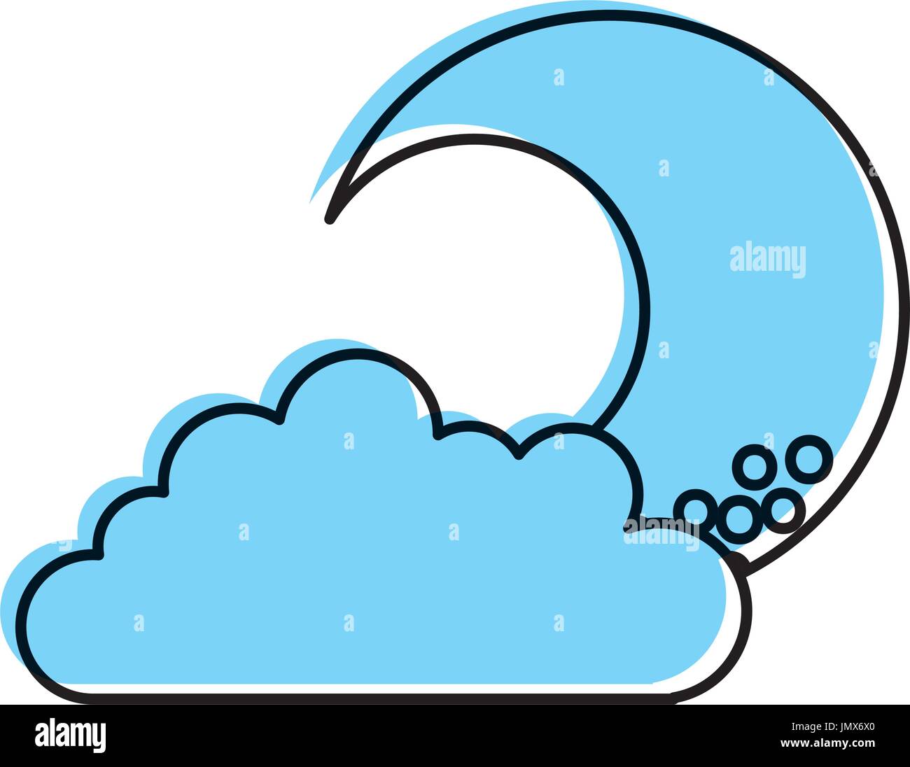 cute moon with cloud Stock Vector Image & Art - Alamy