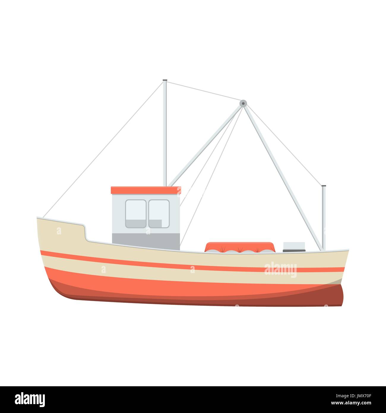 Vector illustration of sea fishing boat Stock Vector