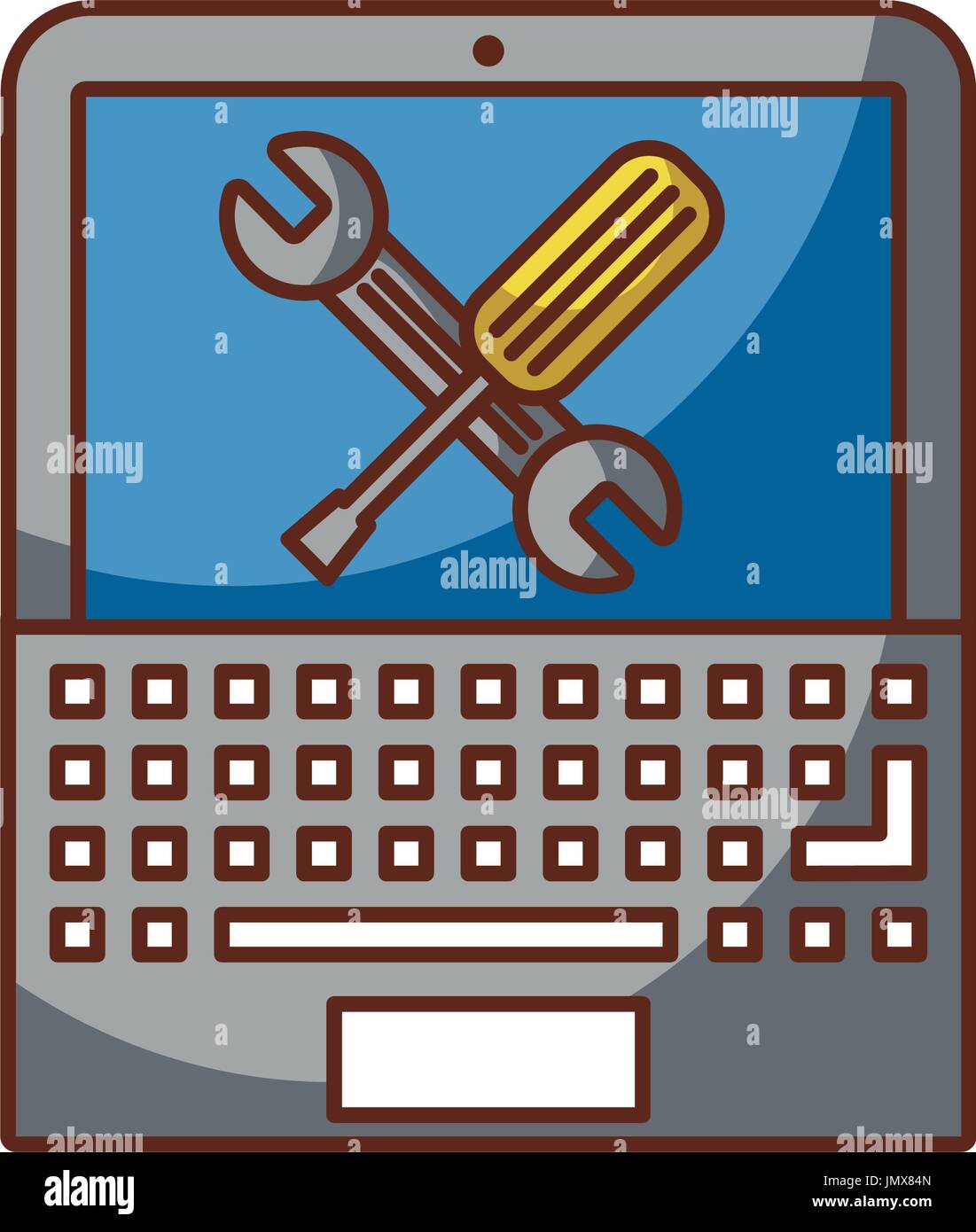 laptop computer with tools Stock Vector Image & Art - Alamy