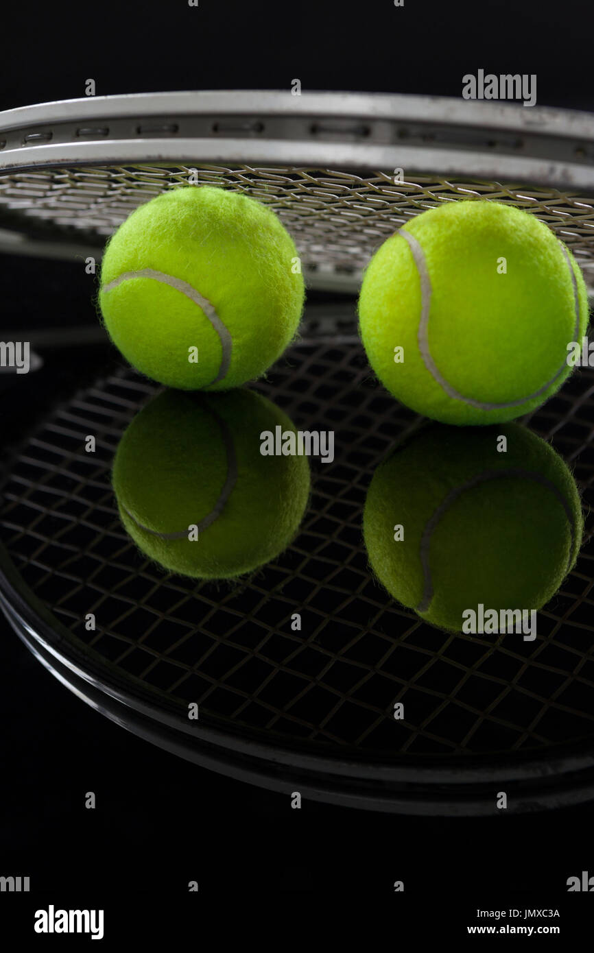Download Close Up Of Fluorescent Yellow Tennis Balls With Racket With Stock Photo Alamy Yellowimages Mockups