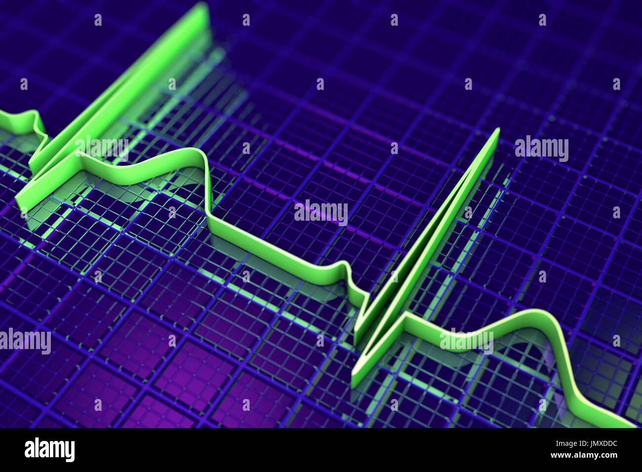 ECG. Computer illustration of an electrocardiogram (ECG) showing a normal heart rate. Stock Photo