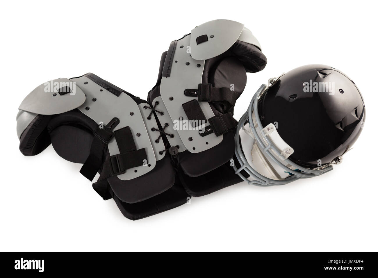 Chest protector with sports helmet on white background Stock Photo
