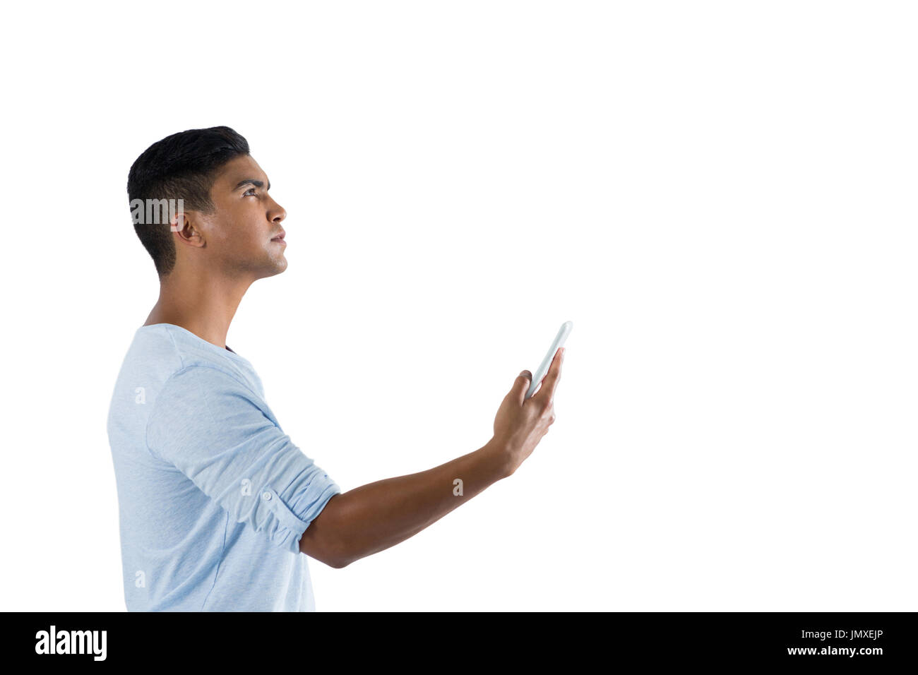 Man using digital tablet against digital tablet Stock Photo