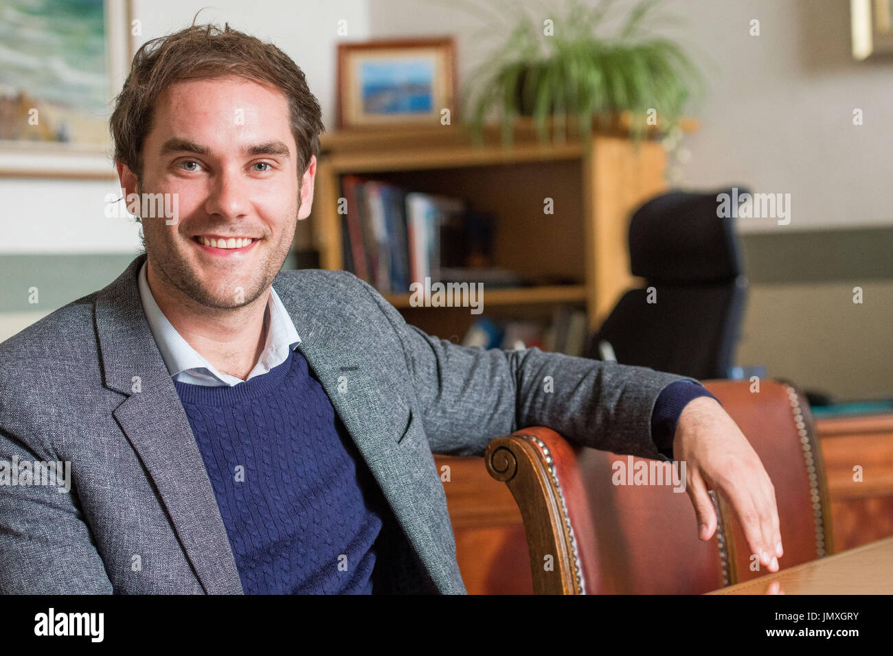 Picture: Edinburgh Council Leader Adam McVey - portraits - City Chambers Stock Photo