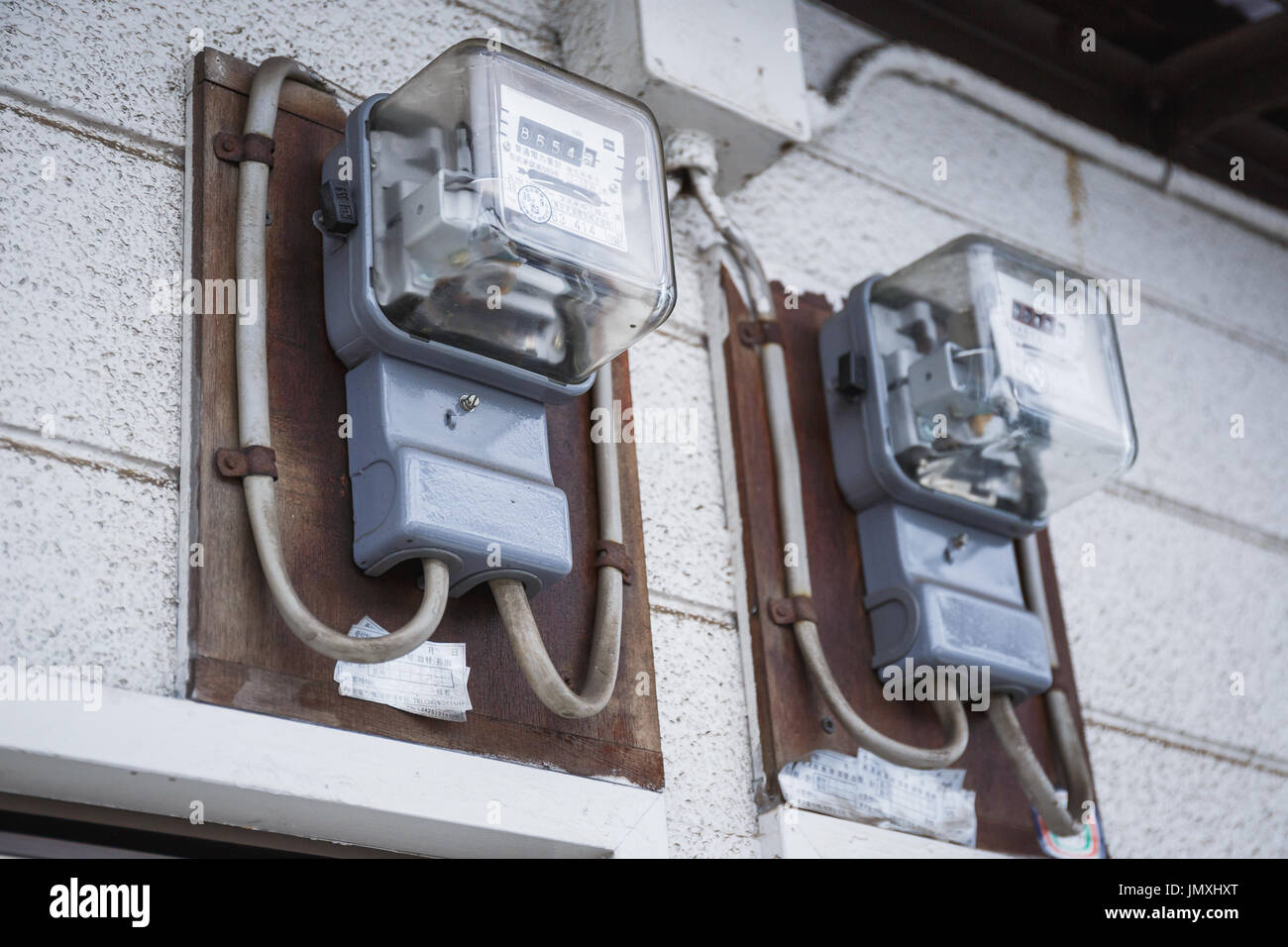 Japan electric meter over door Stock Photo Alamy