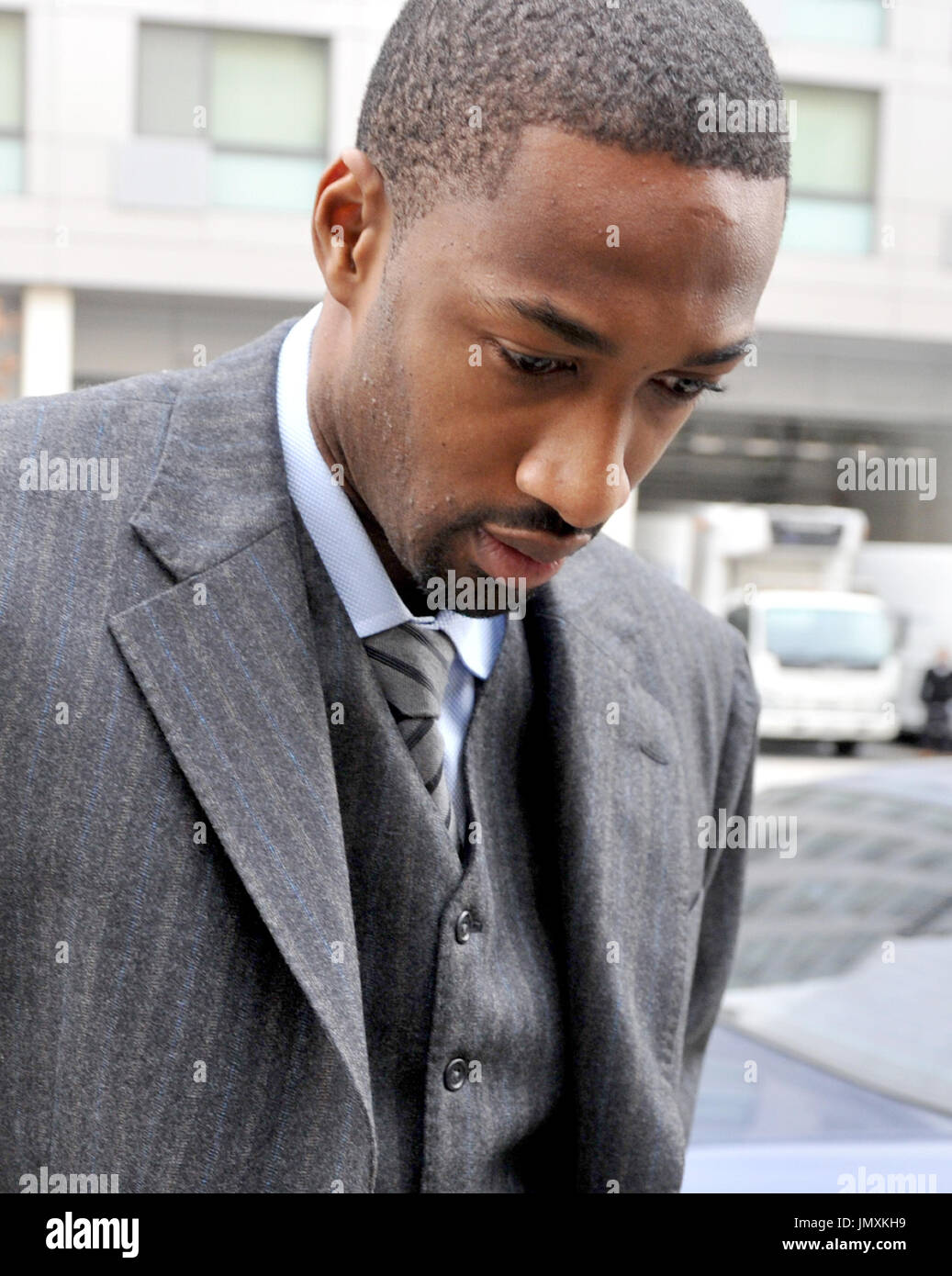 Washington Wizards guard Gilbert Arenas arrives at the H. Carl Moultrie ...