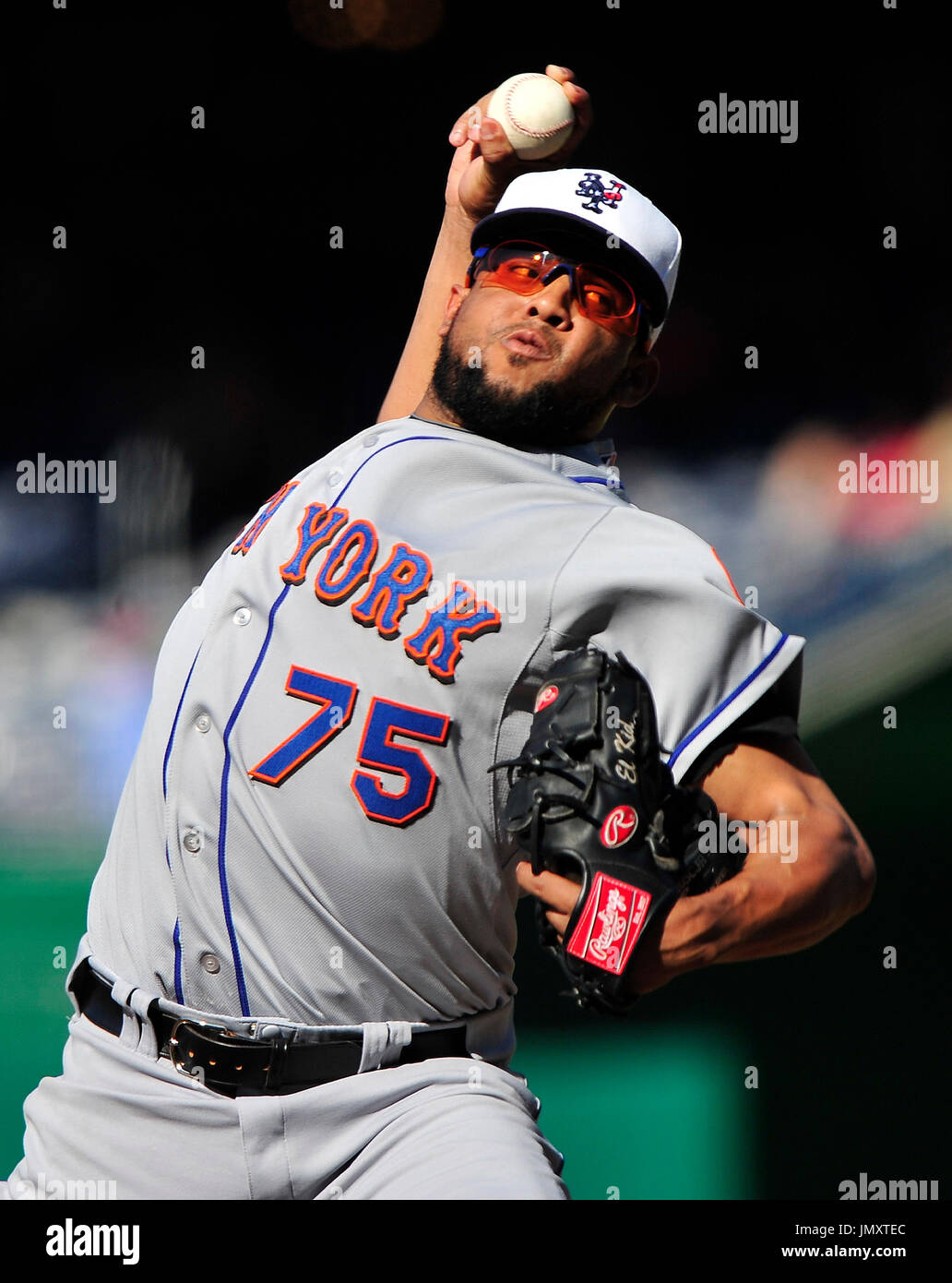 New York Mets pitcher Francisco Rodriguez (#75) steps in at the top of the  9th during the game at Citifield. The Mets defeated the Braves 3-0. (Credit  Image: © Anthony Gruppuso/Southcreek Global/ZUMApress.com Stock Photo -  Alamy