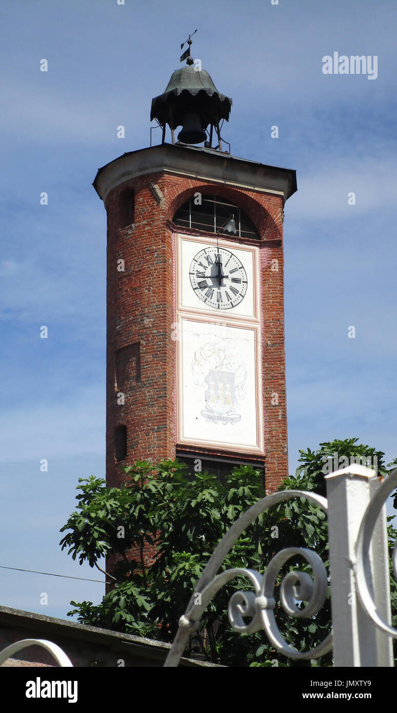 Clock tower, Piedmont, Italy (5 Stock Photo Alamy