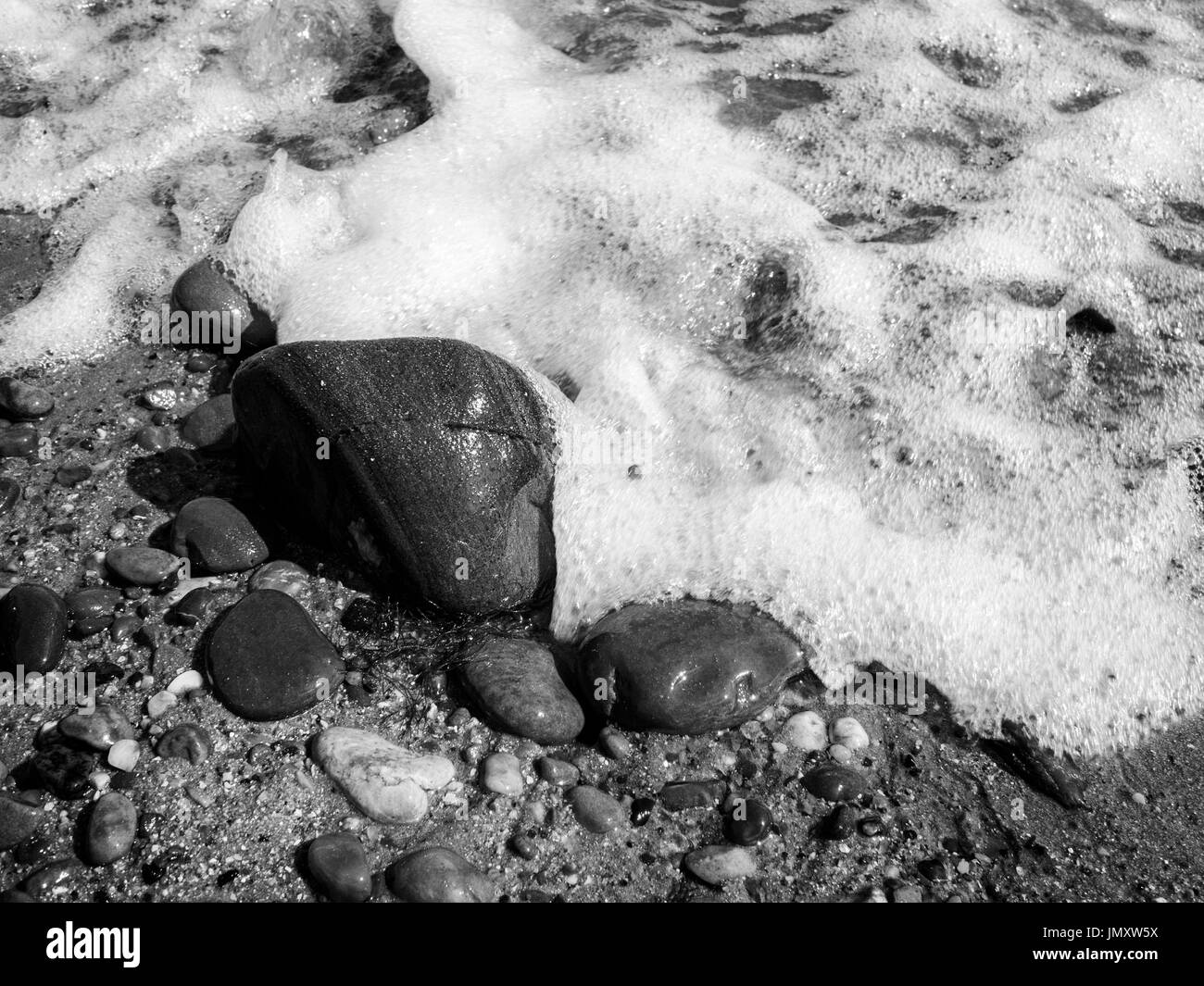 On water worn pebbles Black and White Stock Photos & Images Alamy