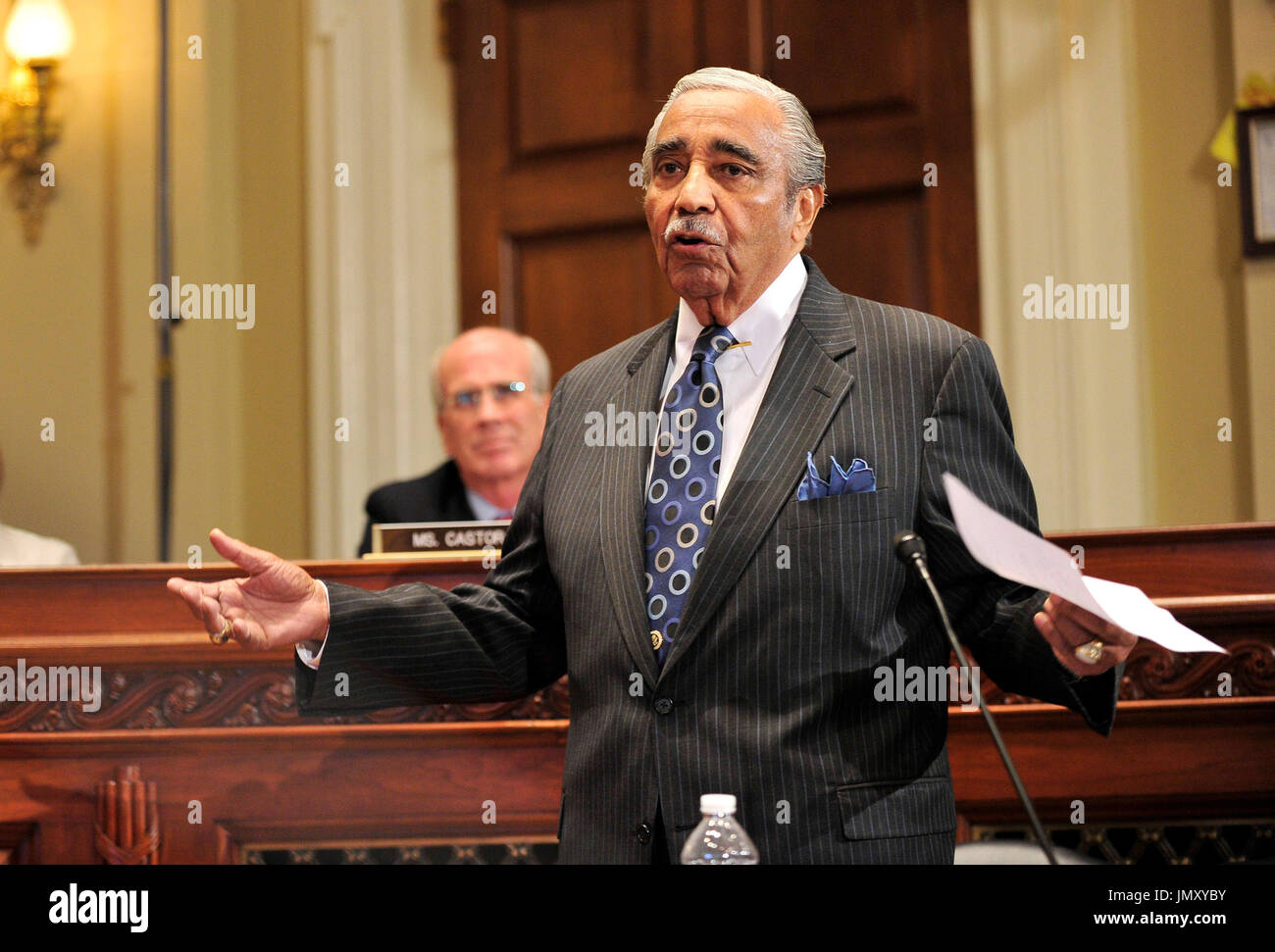 United States Representative Charles Rangel (Democrat of New York) speaks to the U.S. House Committee on Standards of Official Conduct as the committee deliberates his punishment after his conviction on 11 of 13 ethics violations in Washington, D.C. on Thursday, November 18, 2010..Credit: Ron Sachs / CNP.(RESTRICTION: NO New York or New Jersey Newspapers or newspapers within a 75 mile radius of New York City) Stock Photo