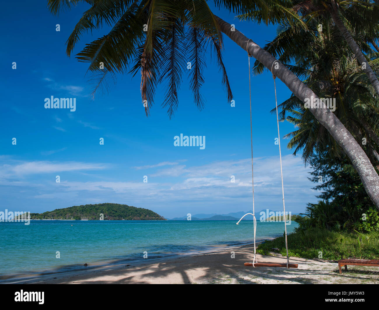 holiday and travel with a dream place under the coconut tree Stock Photo