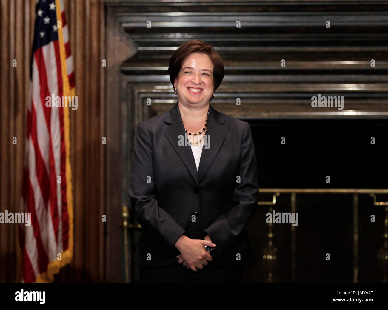 Elena Kagan smiles after becoming the Supreme Court&rsquo;s newest member, at